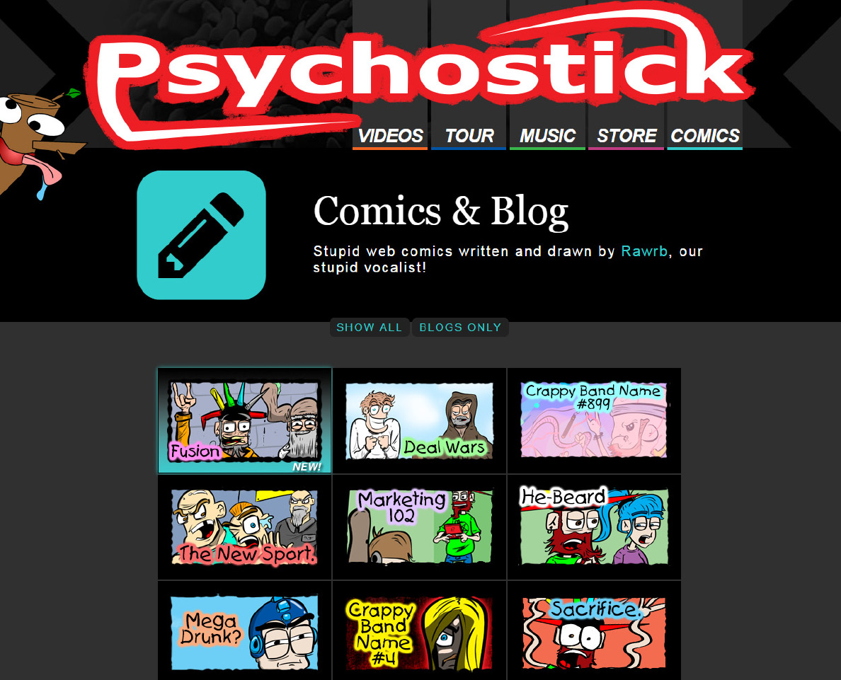 Have Ya Read PSYCHOSTICK Web Comics! Check Out The Latest Written And Drawn By Vocalist Rawrb